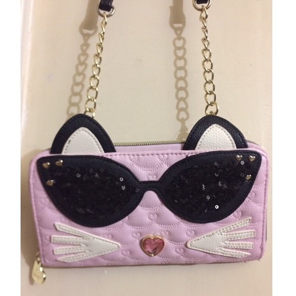 Betsey Johnson Handbags - 💕SOLD💕New Betsey Johnson Pink Cat Wallet Purse